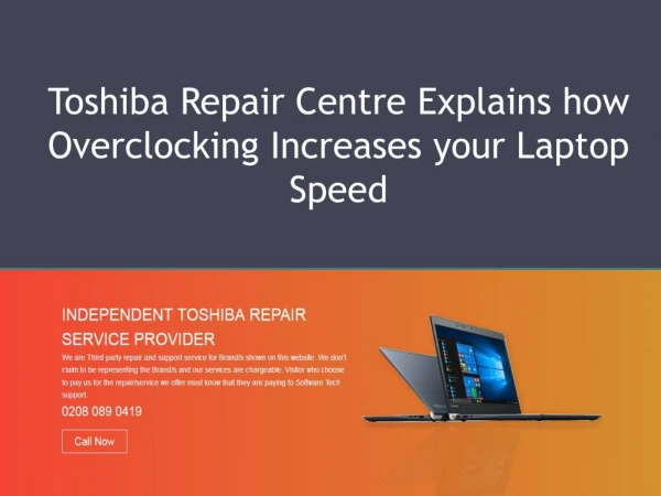 Toshiba Repair Centre Explains How Overclocking Increases Your Laptop Speed!