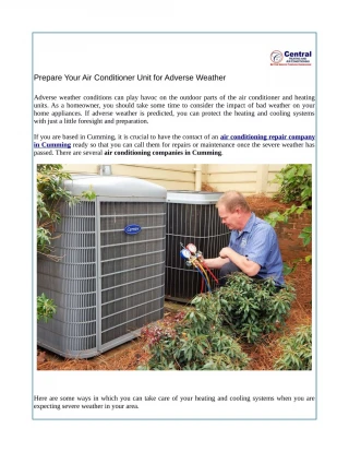 Prepare Your Air Conditioner Unit for Adverse Weather - slide 1