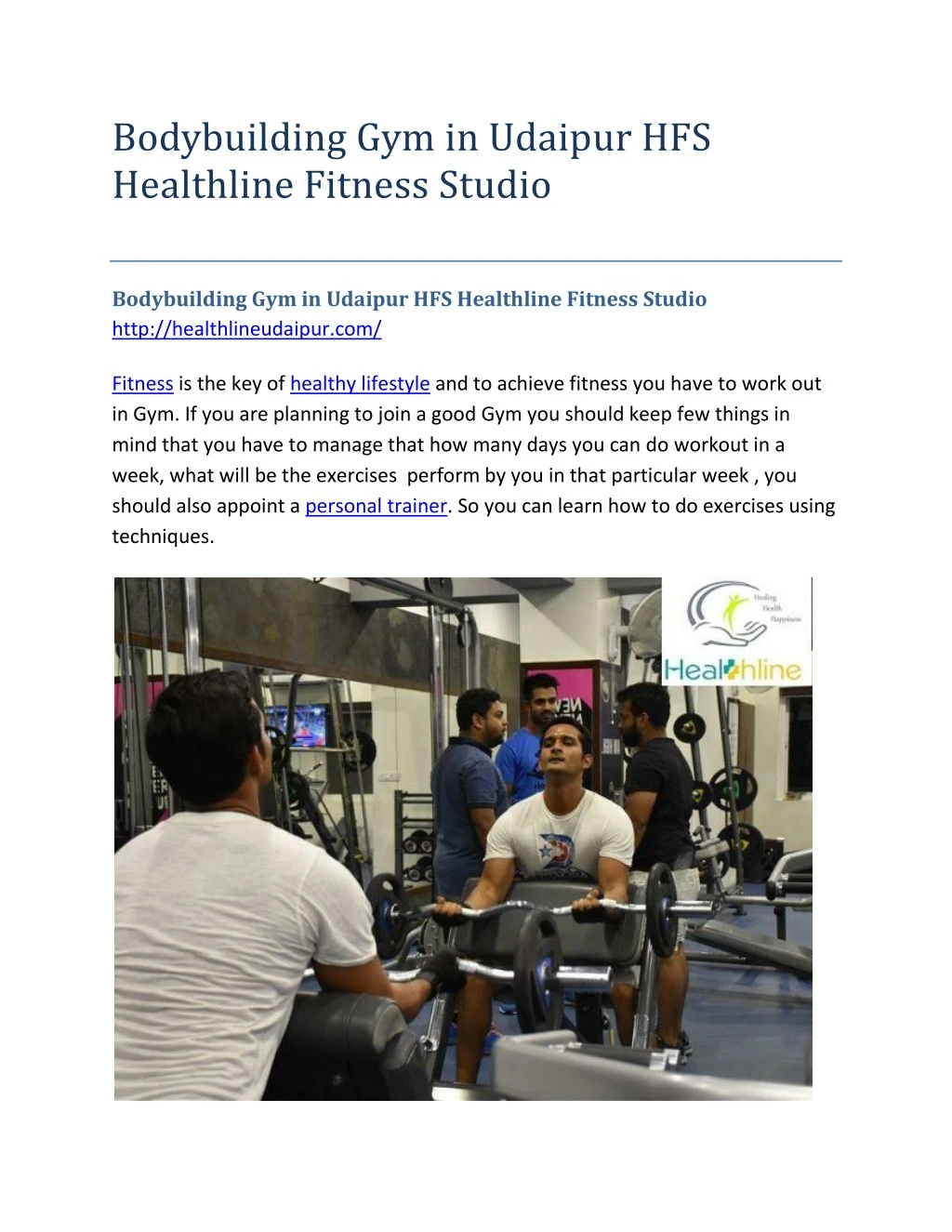 bodybuilding gym in udaipur hfs healthline