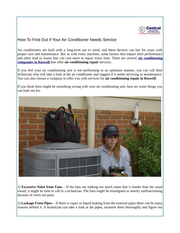 How To Find Out if Your Air Conditioner Needs Service