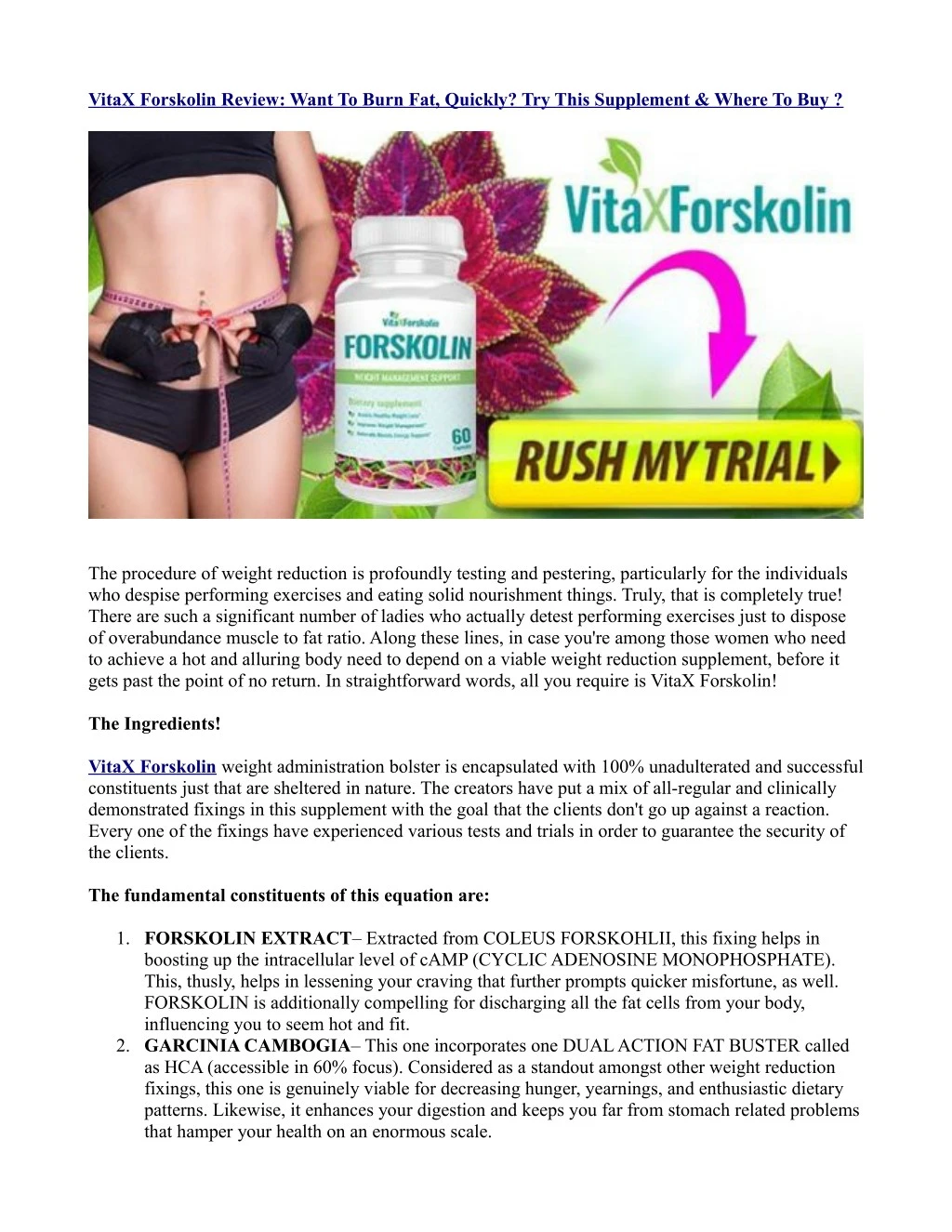 vitax forskolin review want to burn fat quickly