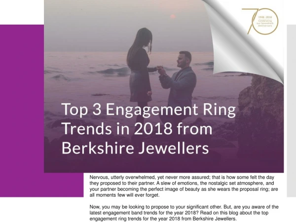 Top 3 Engagement Ring Trends in 2018 from Berkshire Jewellers