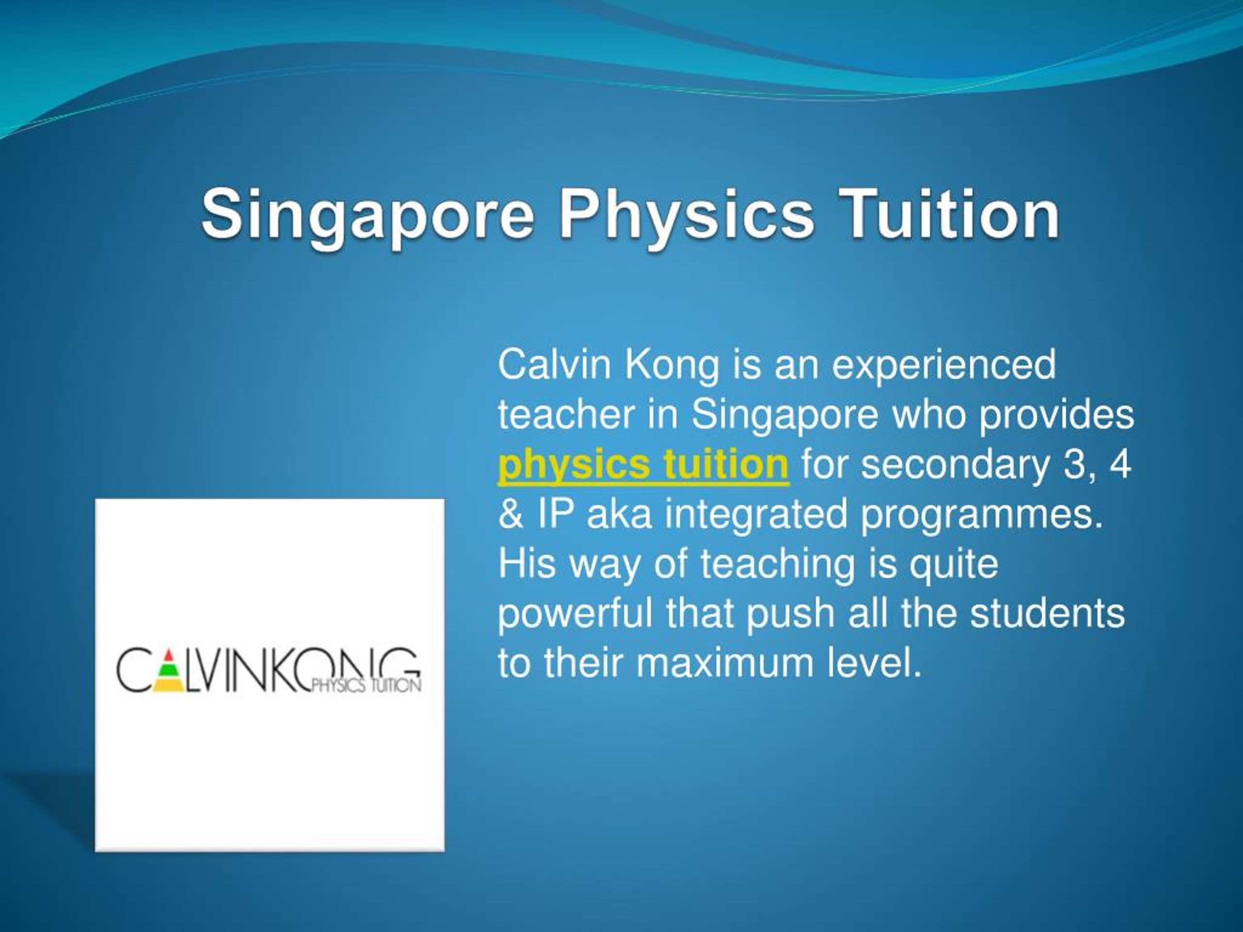 PPT - Singapore Physics Tuition PowerPoint Presentation, free download ...