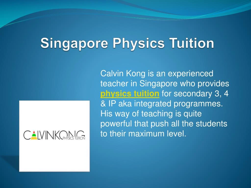 singapore physics tuition