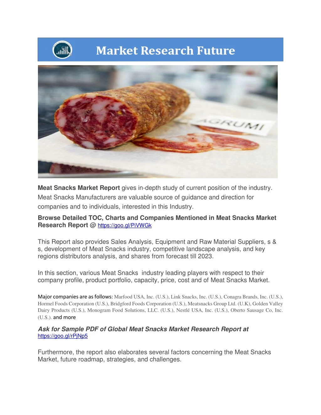 meat snacks market report gives in depth study