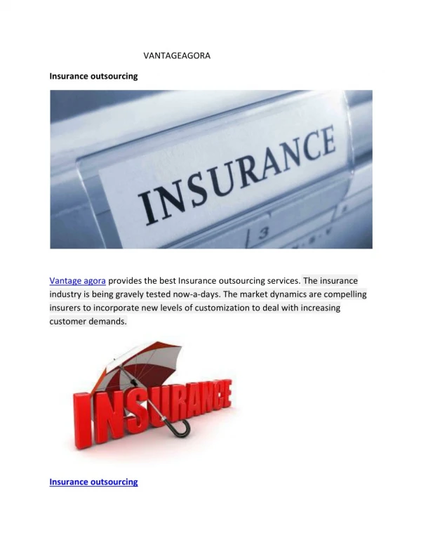 Insurance outsourcing