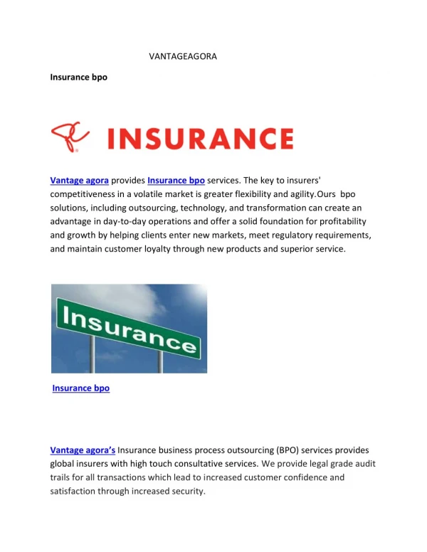 Insurance bpo