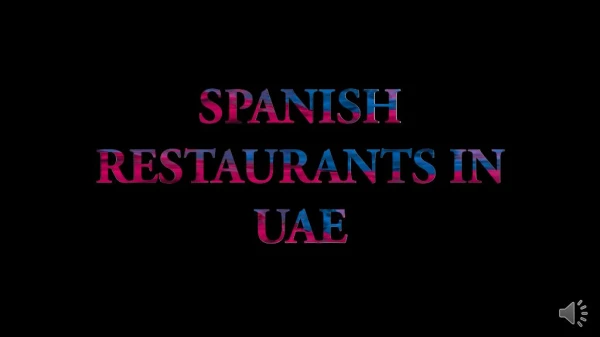 Spanish Restaurants in UAE