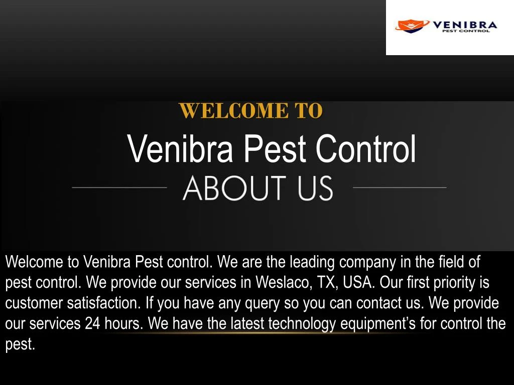 welcome to venibra pest control