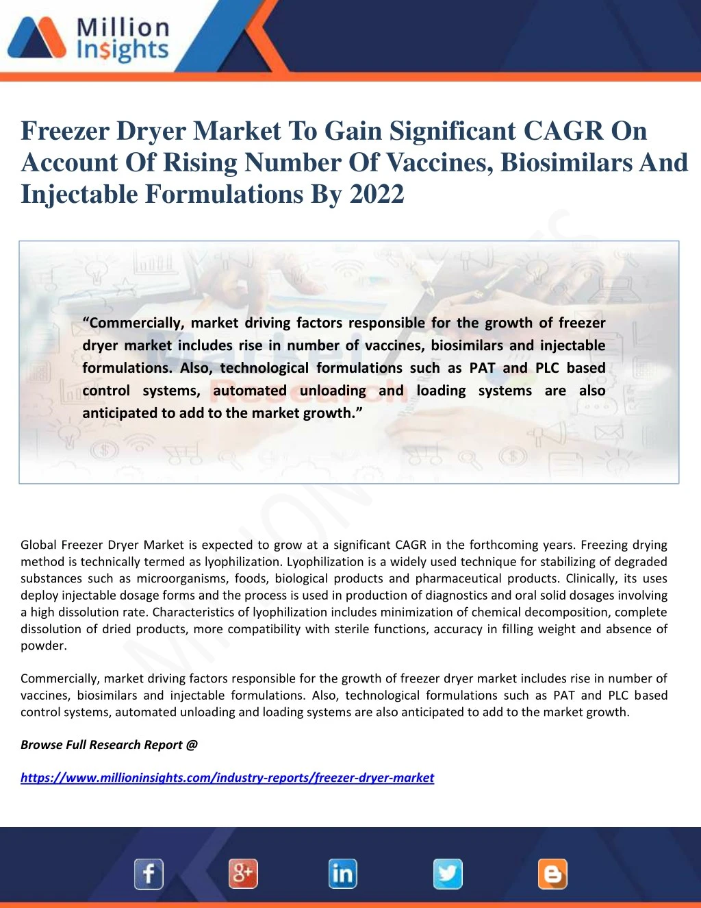 freezer dryer market to gain significant cagr