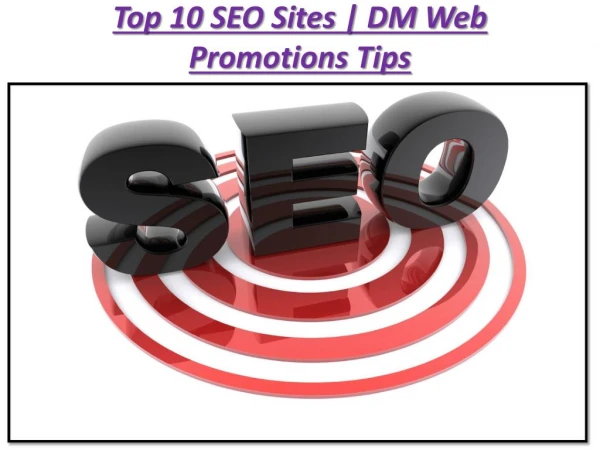 SEO Tips For New Website | DM Web Promotions Tips