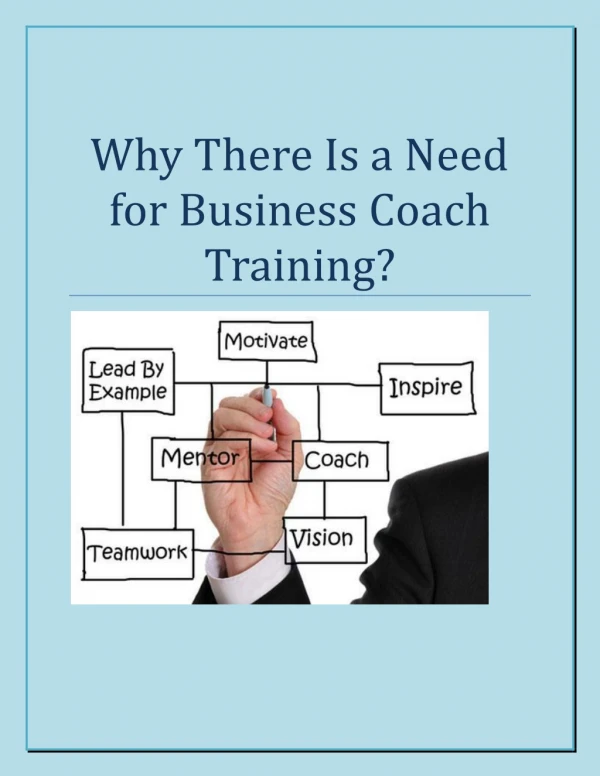 Why There Is a Need for Business Coach Training?
