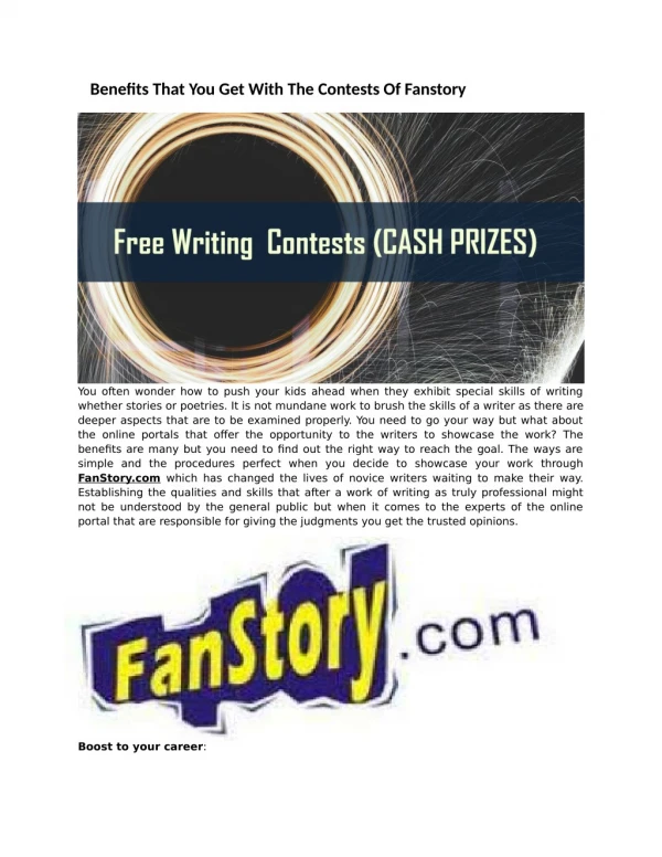 Benefits That You Get With The Contests Of Fanstory