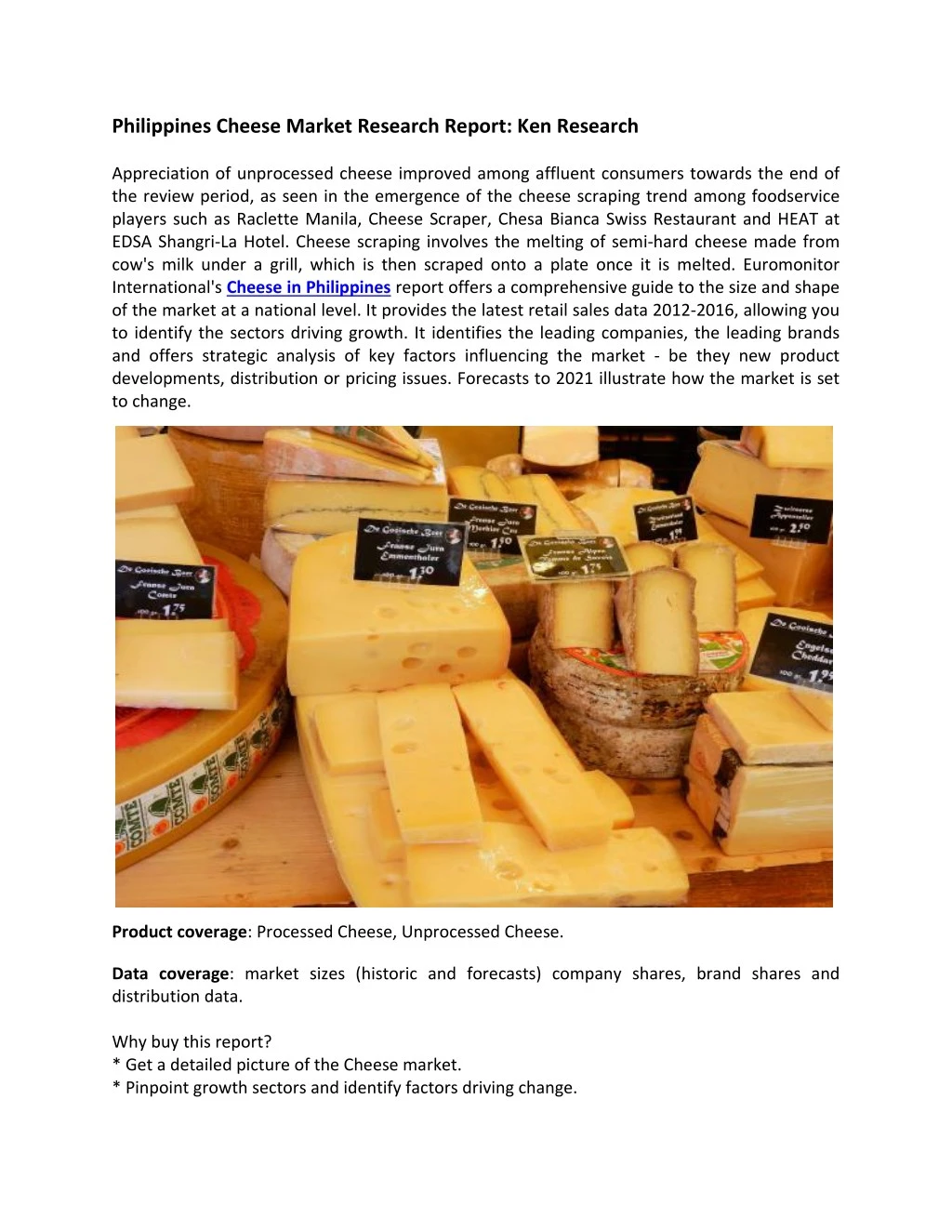 philippines cheese market research report