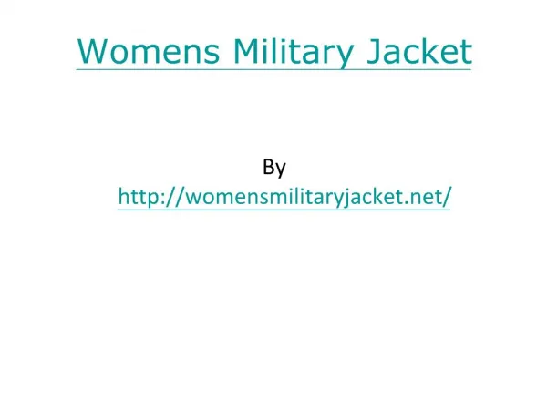 Womens Military Jacket