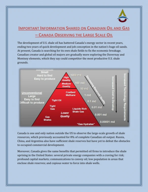 Important Information Shared On Canadian Oil And Gas – Canada Observing The Large Scale Oil - Oilandgasinfo.ca