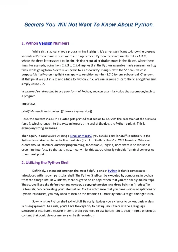 Secrets You Will Not Want To Know About Python.