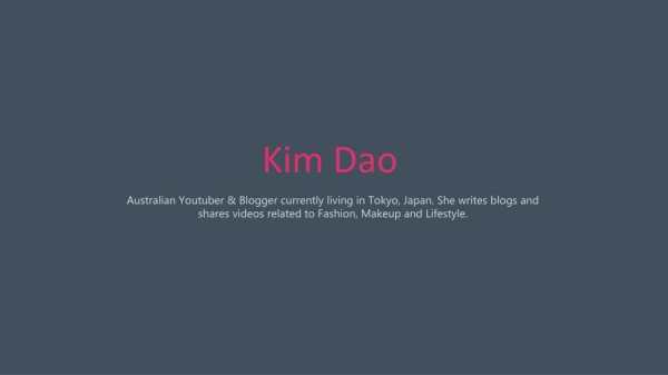 Kim Dao - Blogger
