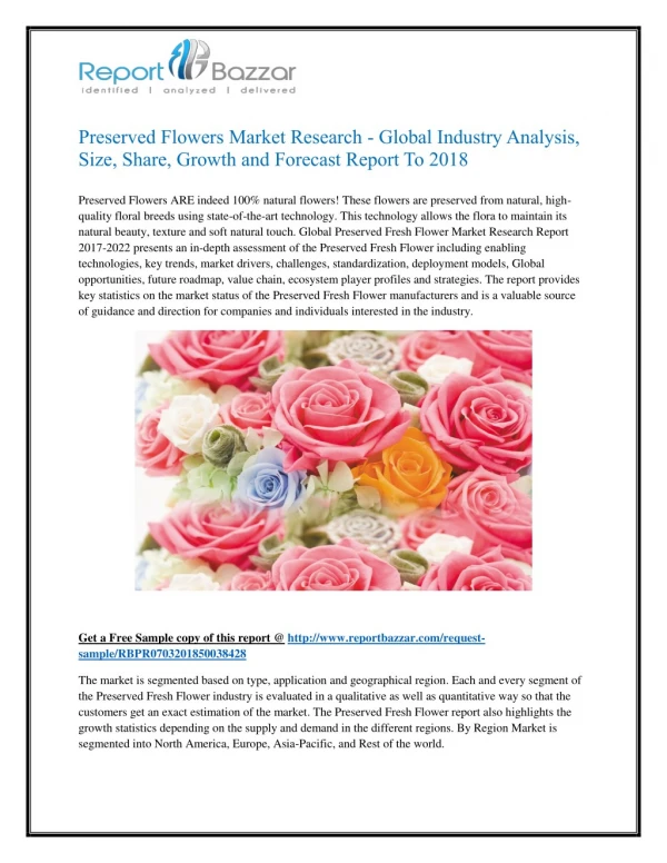 Global Preserved Fresh Flower Market Professional Survey Report 2017-2025