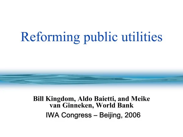 Reforming public utilities