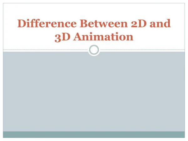difference between 2d and 3d animation