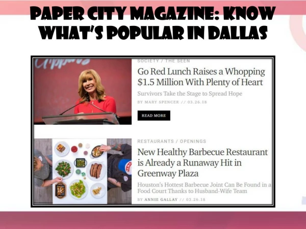 Paper City Magazine: Know Whatâ€™s Popular in Dallas