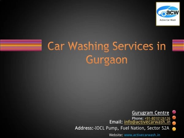 Professional Car Cleaning Services Gurgaon