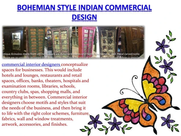 Bohemian Style Indian Commercial Design