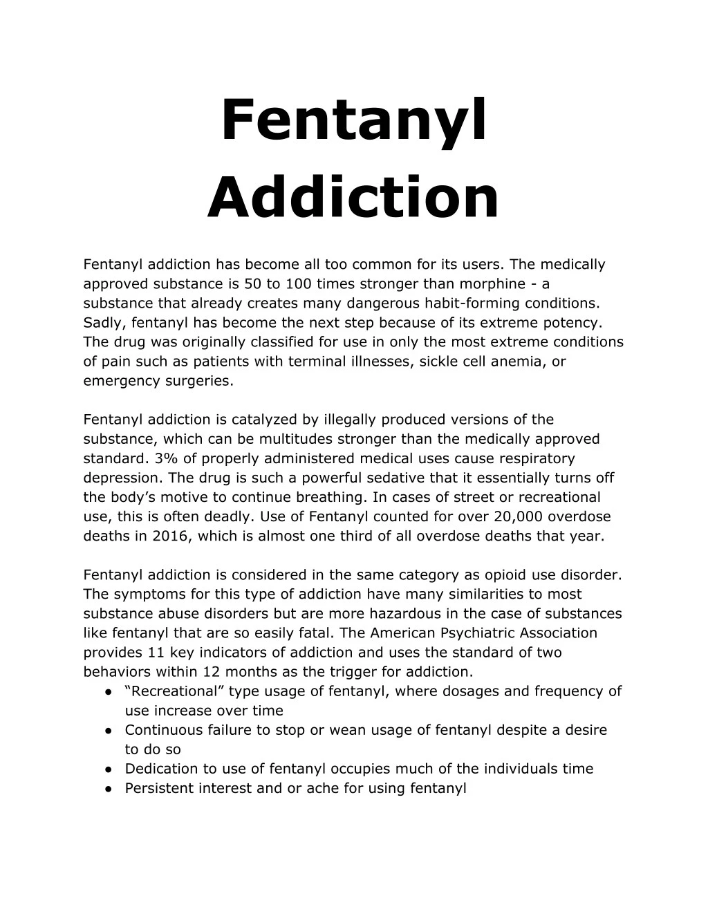 fentanyl addiction