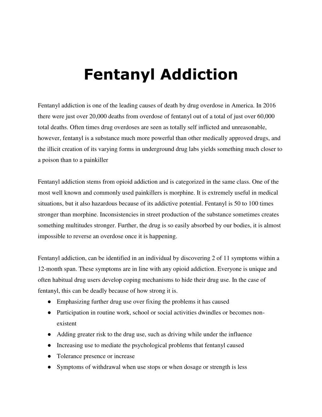 fentanyl addiction