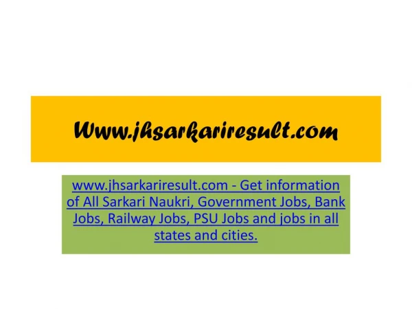 www jhsarkariresult com