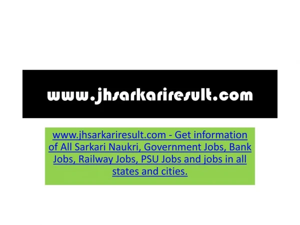 www jhsarkariresult com