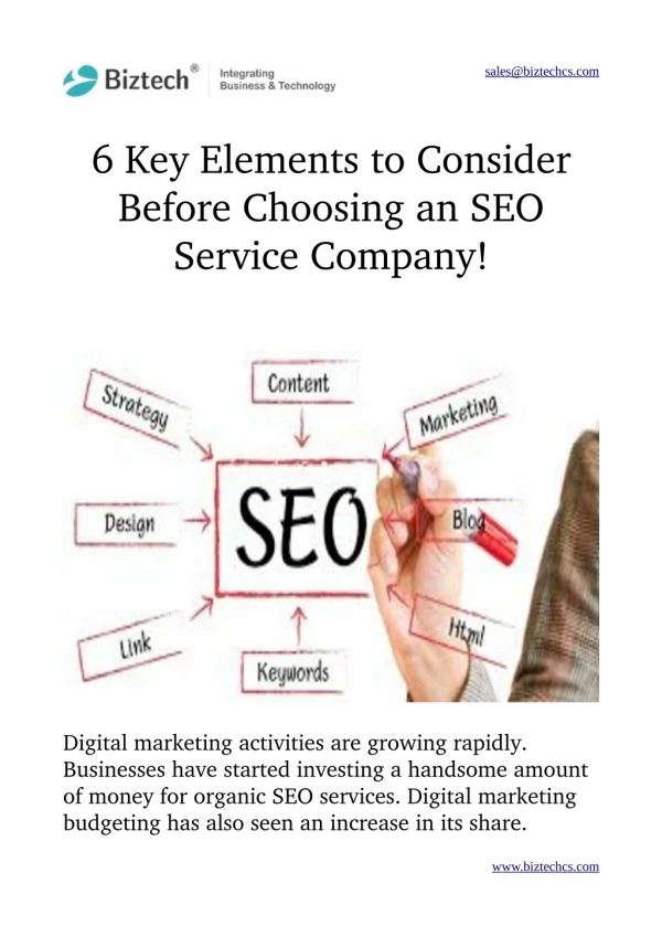 Key Elements to Consider Before Choosing an SEO Service Company!