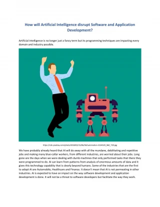 How will Artificial Intelligence disrupt Software and Application Development? - slide 1