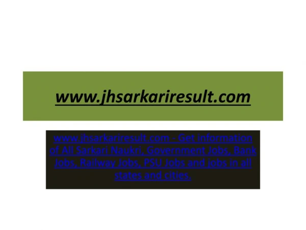 www jhsarkariresult com