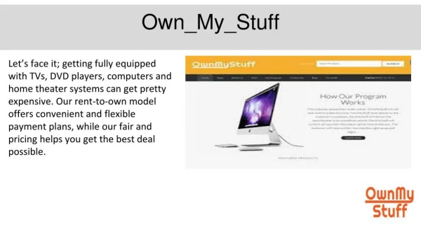 Largest Stock of Rent to Own Electronics - OwnMyStuff