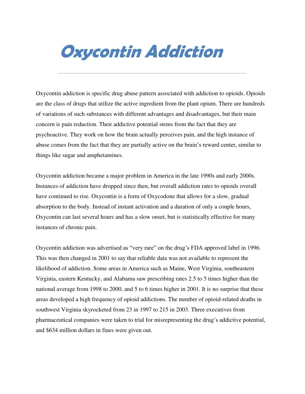 oxycontin addiction