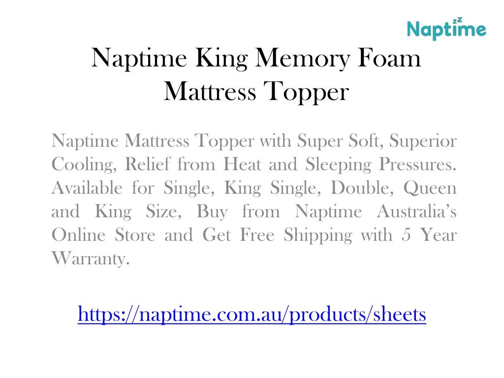 naptime king memory foam mattress topper