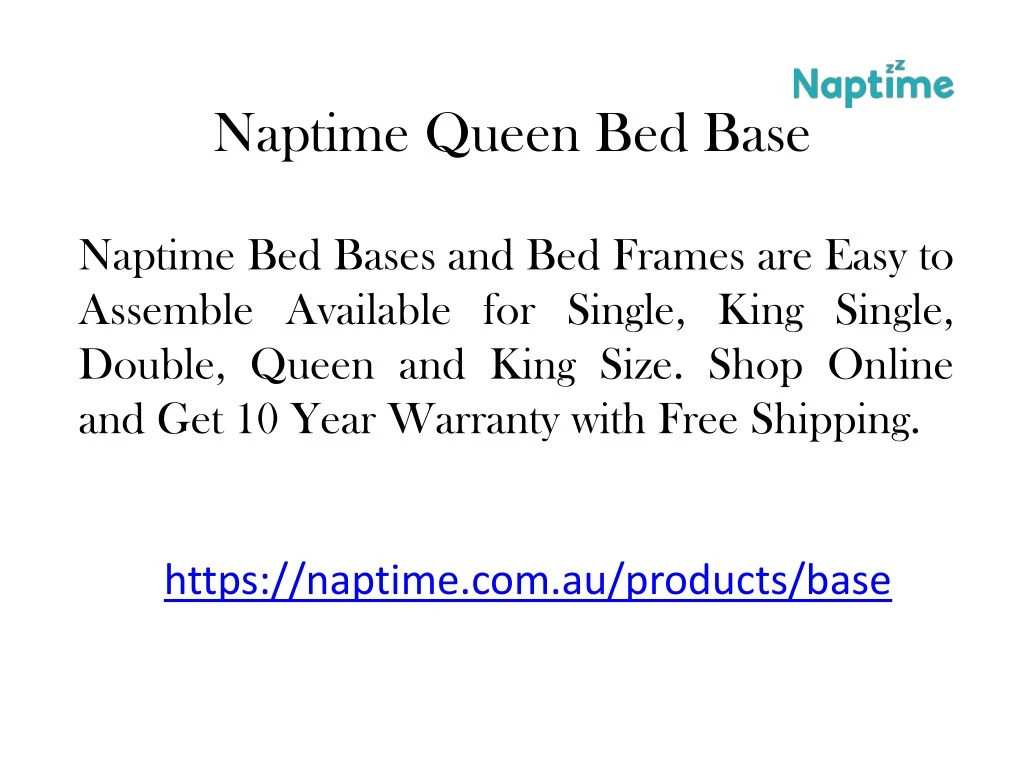 naptime queen bed base