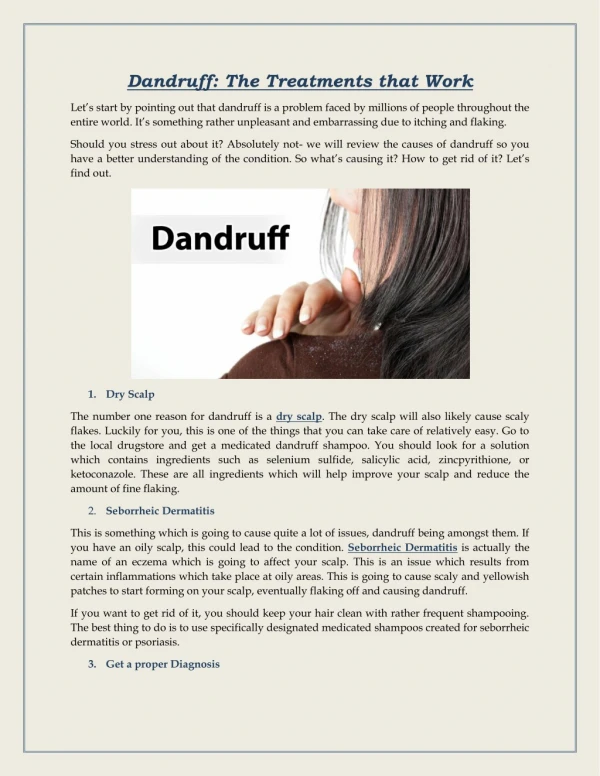 Dandruff: The Treatments that Work