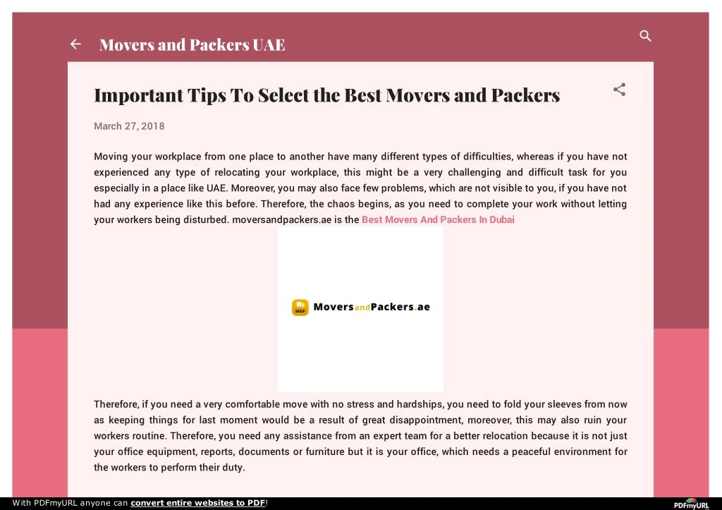 movers and packers uae