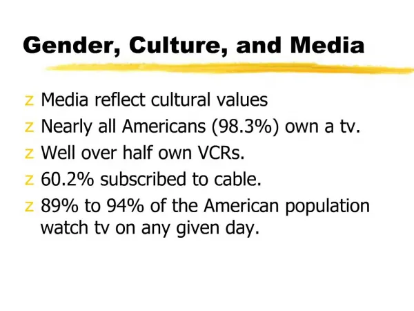 Gender, Culture, and Media