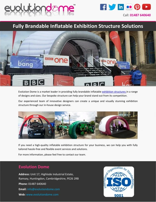 Fully Brandable Inflatable Exhibition Structure Solutions