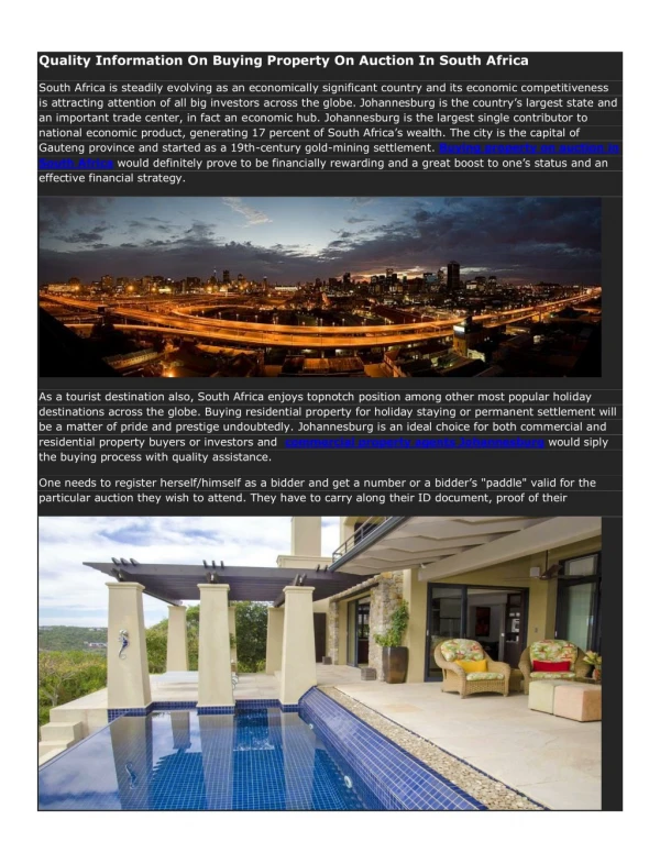 Quality Information On Buying Property On Auction In South Africa