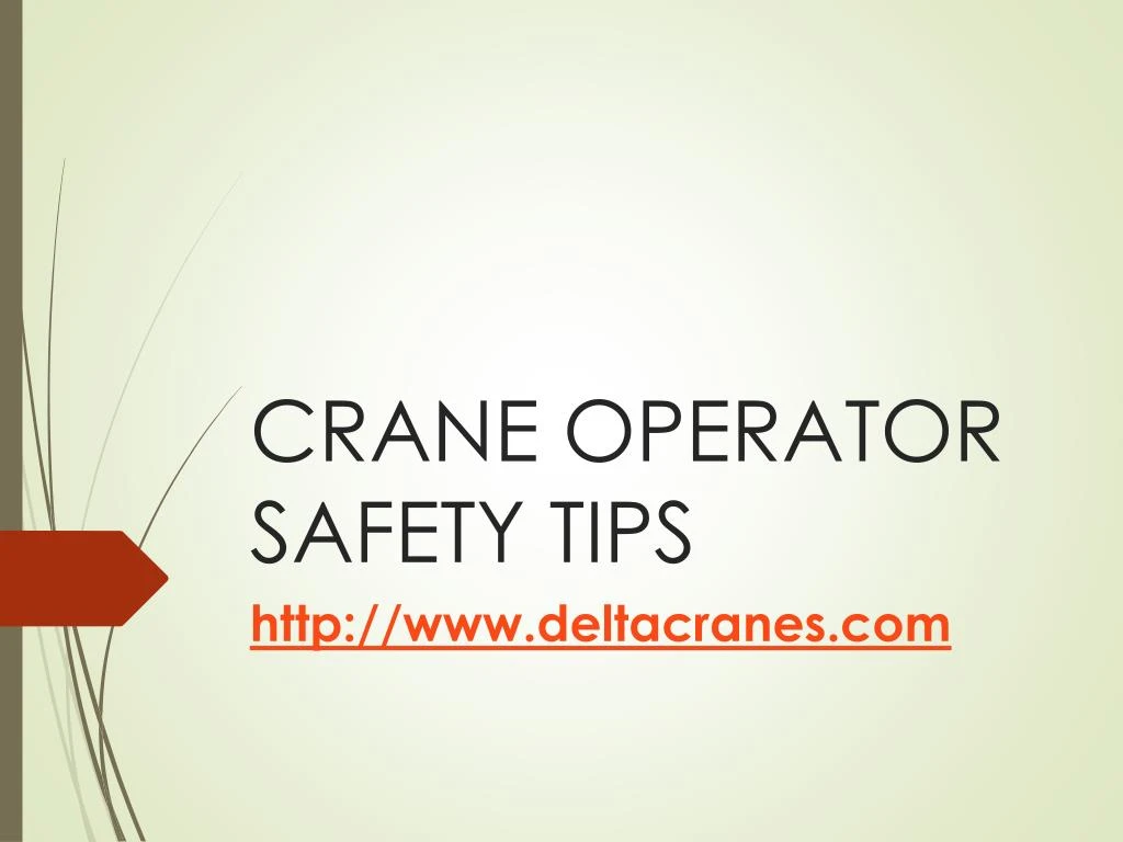 crane operator safety tips