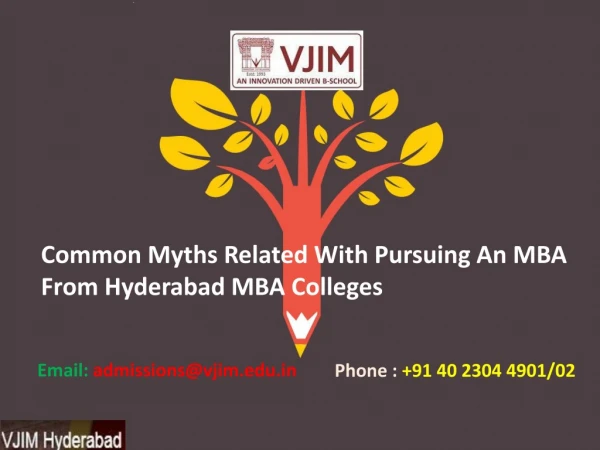 Common Myths Related With Pursuing An MBA From Hyderabad MBA Colleges