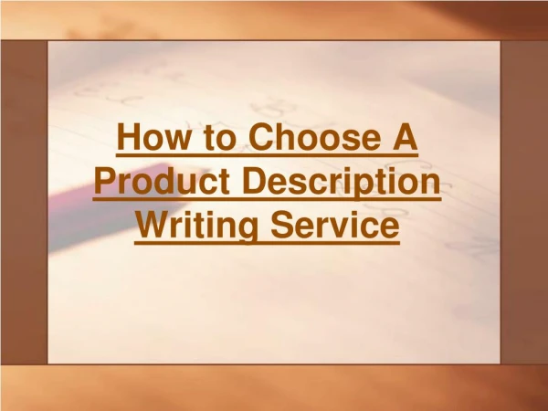 Choose A Product Description Writing Service For Your Business