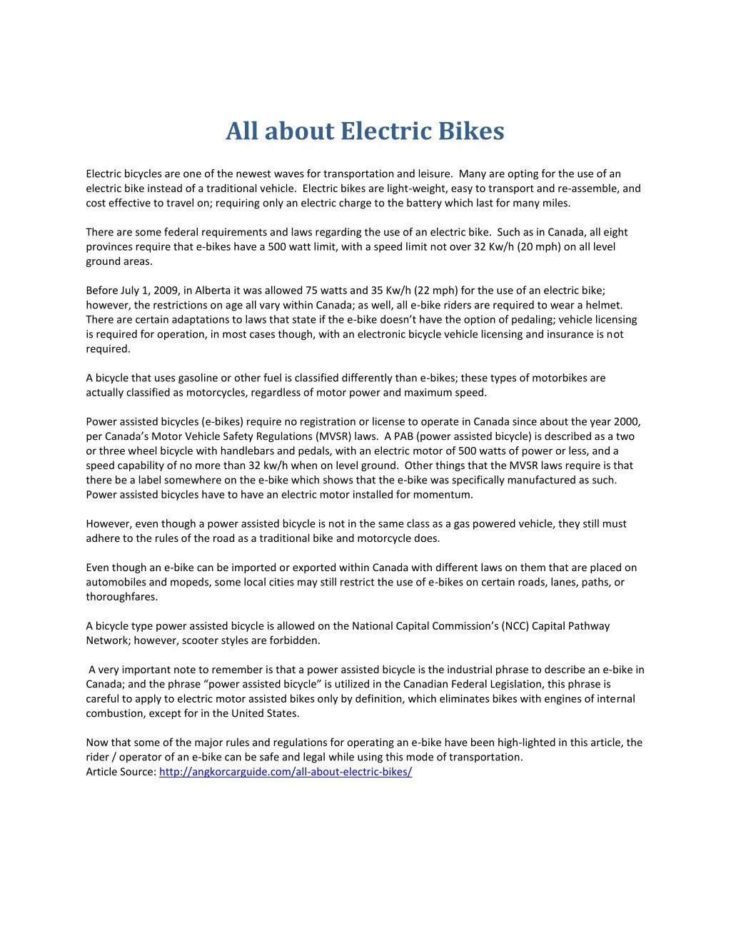 all about electric bikes