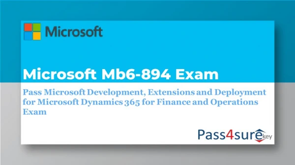 Preparation Of MB6-894 Exam By Learning MB6-894 Dumps PDF