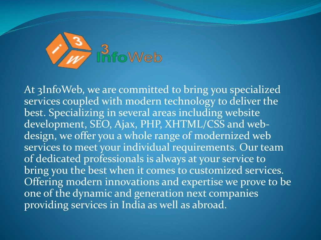 at 3infoweb we are committed to bring